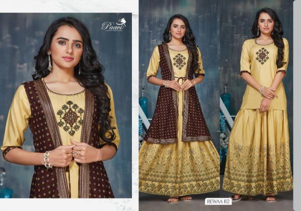 Paavi's Rewa Designer Rayon Ethnic Wear Kurti Set 